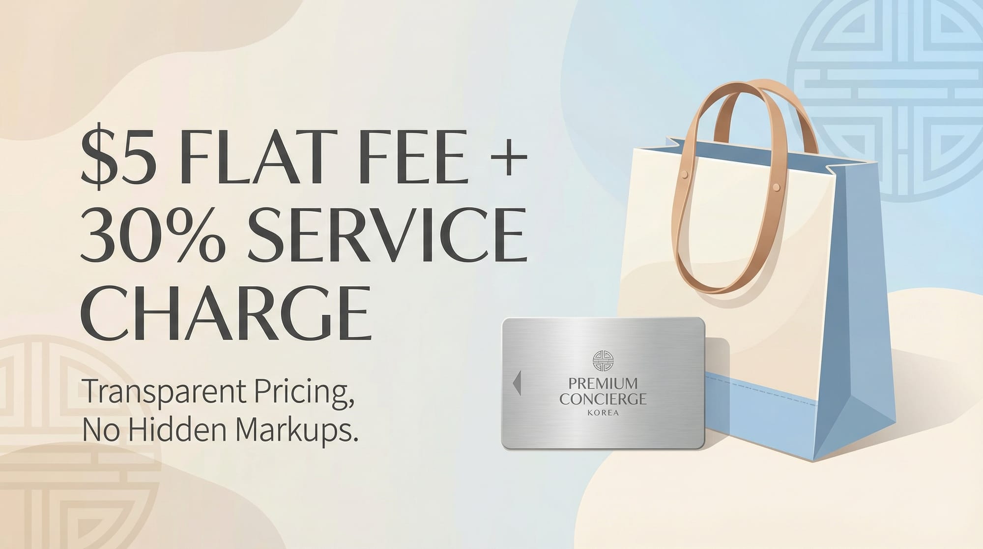 $5 Flat Fee + 30% Service charge
